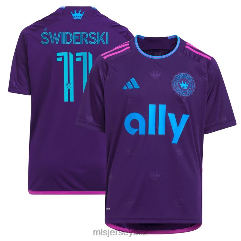 MLS Jerseys charlotte fc karol swiderski adidas purple 2023 sada korunovačních klenotů replika dresu děti trikot ZN2H0580