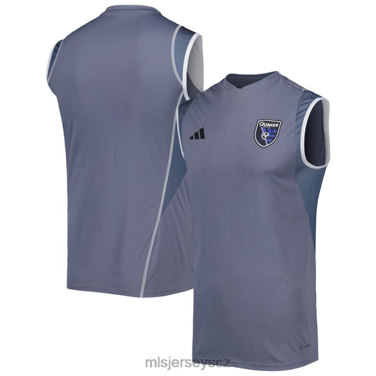 MLS Jerseys san jose earthquakes adidas grey 2023 tréninkový dres bez rukávů na hřišti muži trikot ZN2H0341